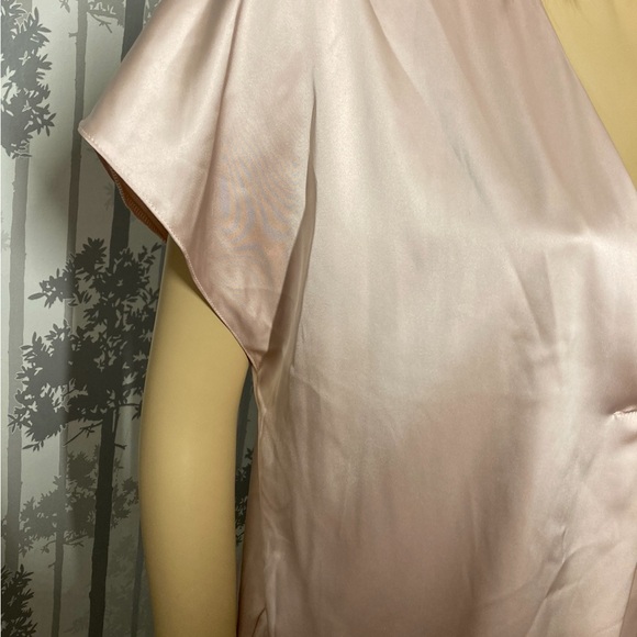 Blush Colour Satin Low Cut Blouse size small - Picture 4 of 7